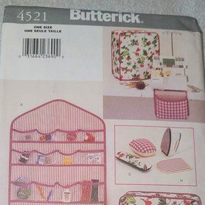 Butterick Pattern 4521 SEWING ACCESSORIES Wall Storage Machine Cover Pin Cushion